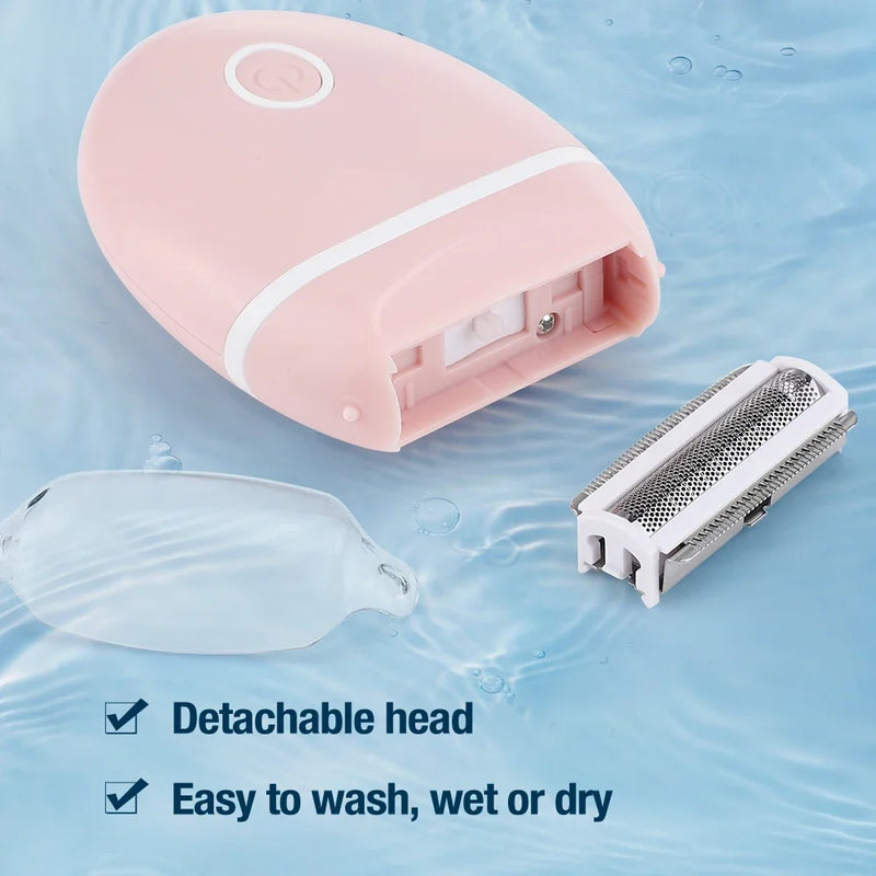 Barbeador elétrico 3 em 1 feminino, mini navalha lavável, equipamento especial de remoção de pelos para corpo inteiro, perna, axila, área íntima